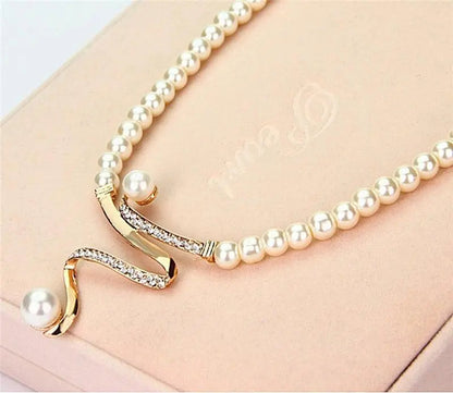Natural Pearl Necklace + Earring Set Unique Joyas